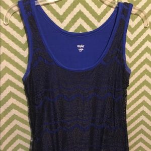 Mossimo blue w/black lace tank